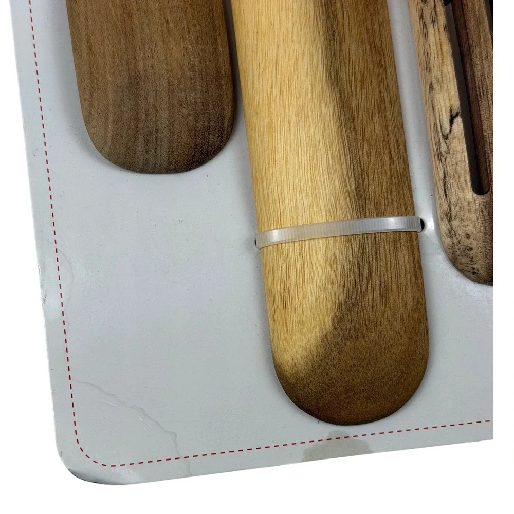 Mad Hungry 4-Piece Acacia Wood Spurtle Set Kitchen Tools As Seen On TV Kalorik
